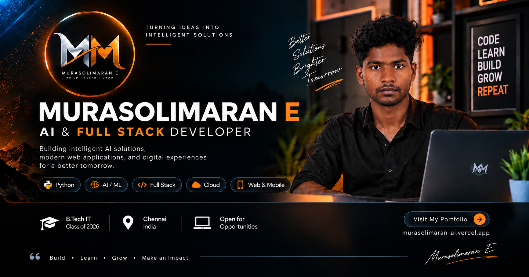 Murasolimaran E | AI & Full Stack Developer